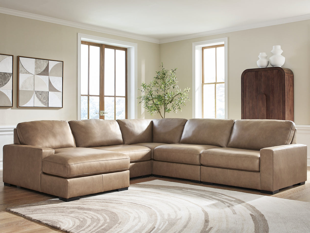 Furniture City - MS - Ashley Furniture - Veronella Sectional - RAF 5-Piece Sectional with Chaise / Sahara - 76106S12