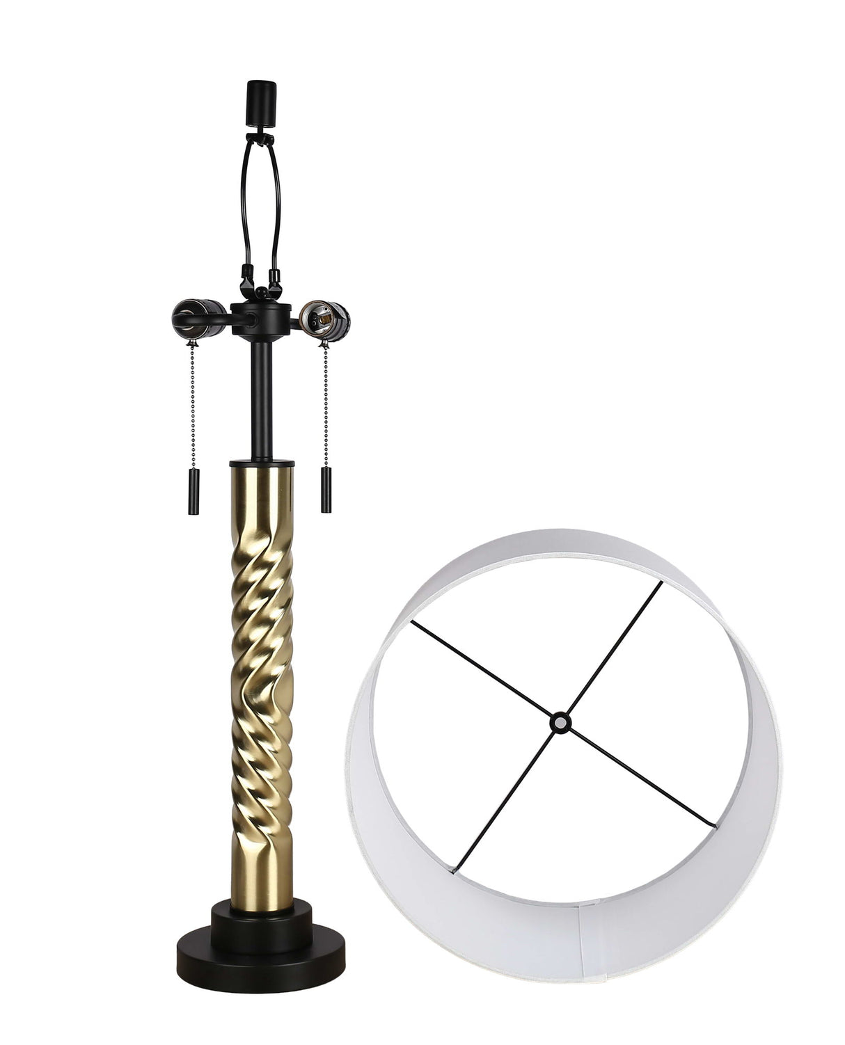 "Twist Elegance" Metal Table Lamp (Set of 2) - Matte Black / Soft Gold