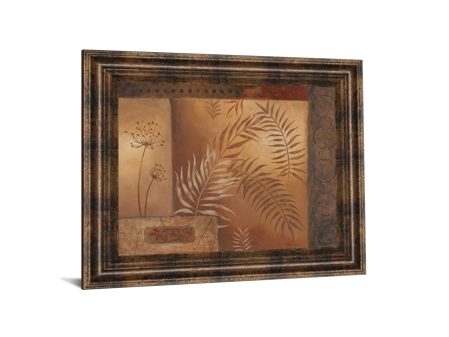 Modern Fern I By Vivian Flasch - Framed Print Wall Art - Light Brown