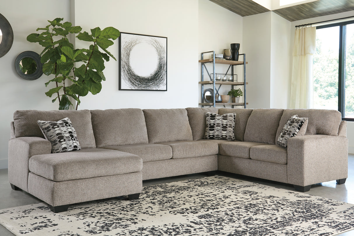 Furniture City - MS - Ashley Furniture - Ballinasloe Sectional - RAF 3-Piece Sectional with Chaise / Smoke - 80703S1
