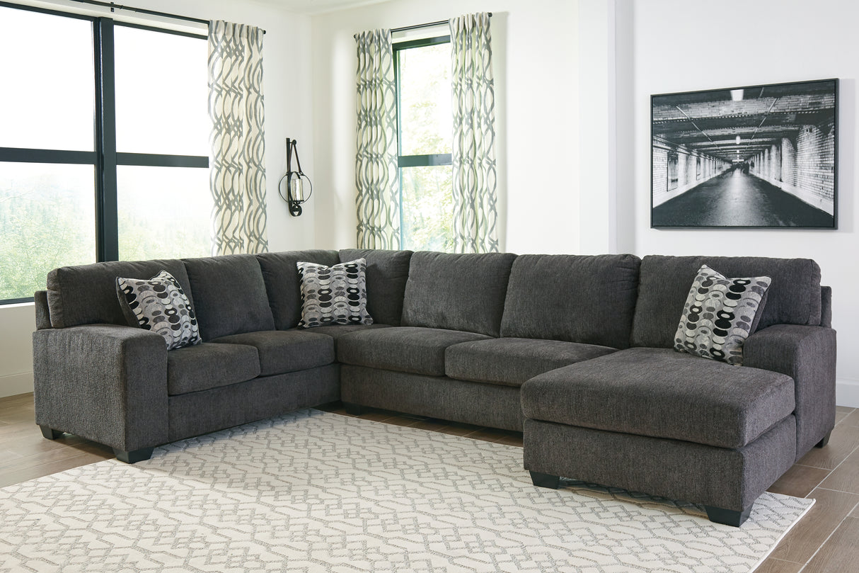 Furniture City - MS - Ashley Furniture - Ballinasloe Sectional - LAF 3-Piece Sectional with Chaise / Smoke - 80703S2