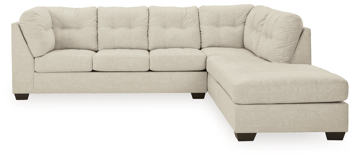 Furniture City - MS - Ashley Furniture - Falkirk Sectional - LAF 2-Piece Sectional with Chaise / Parchment - 80806S2