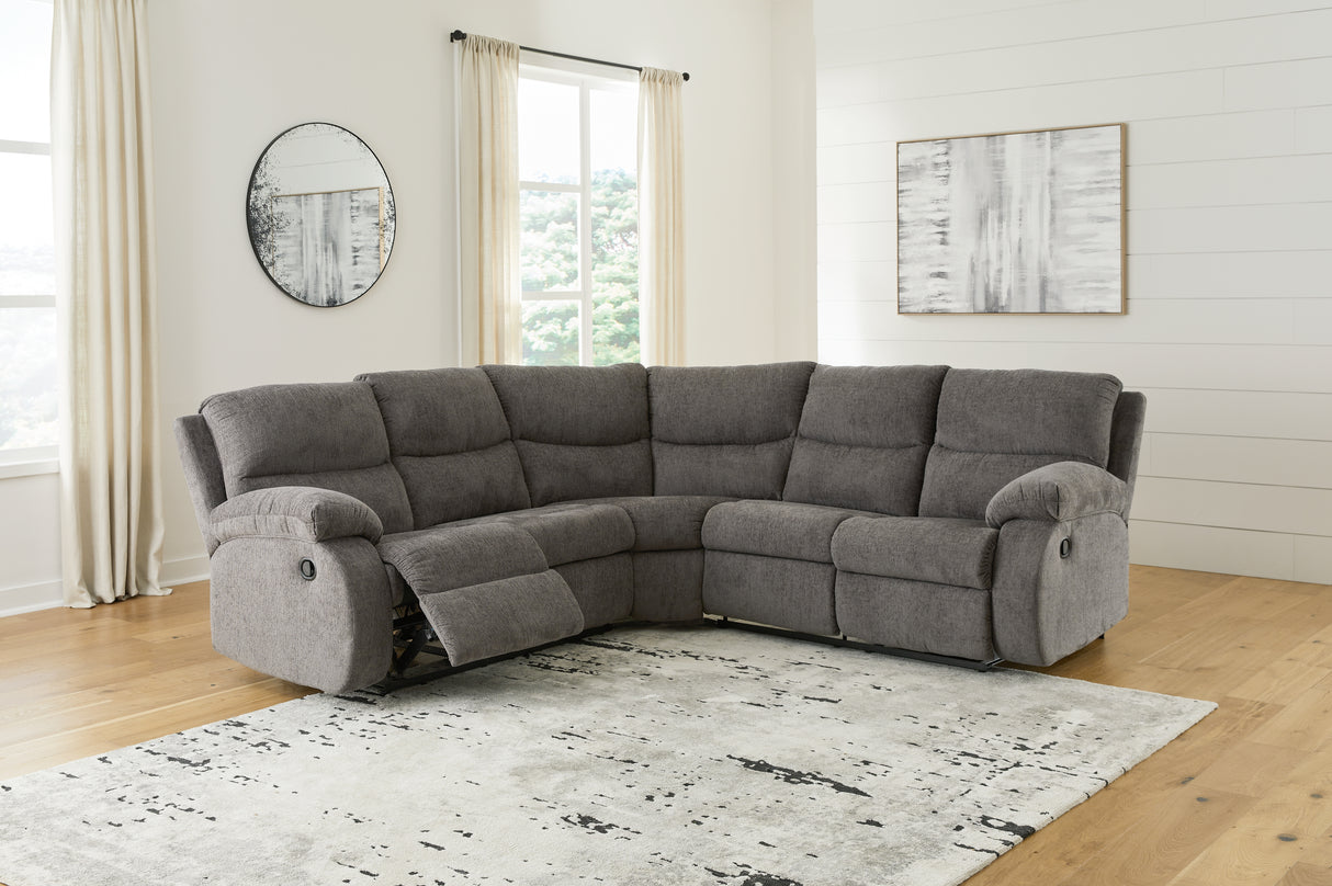 Furniture City - MS - Ashley Furniture - Museum Sectional - 2-Piece Reclining Sectional / Pewter - 81807S2