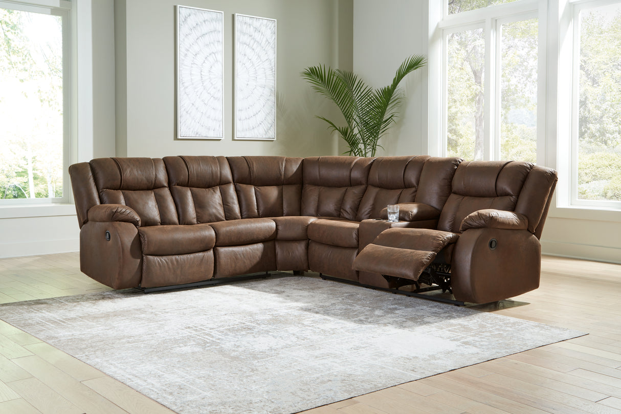 Furniture City - MS - Ashley Furniture - Trail Boys Sectional - 2-Piece Reclining Sectional / Walnut - 82703S1