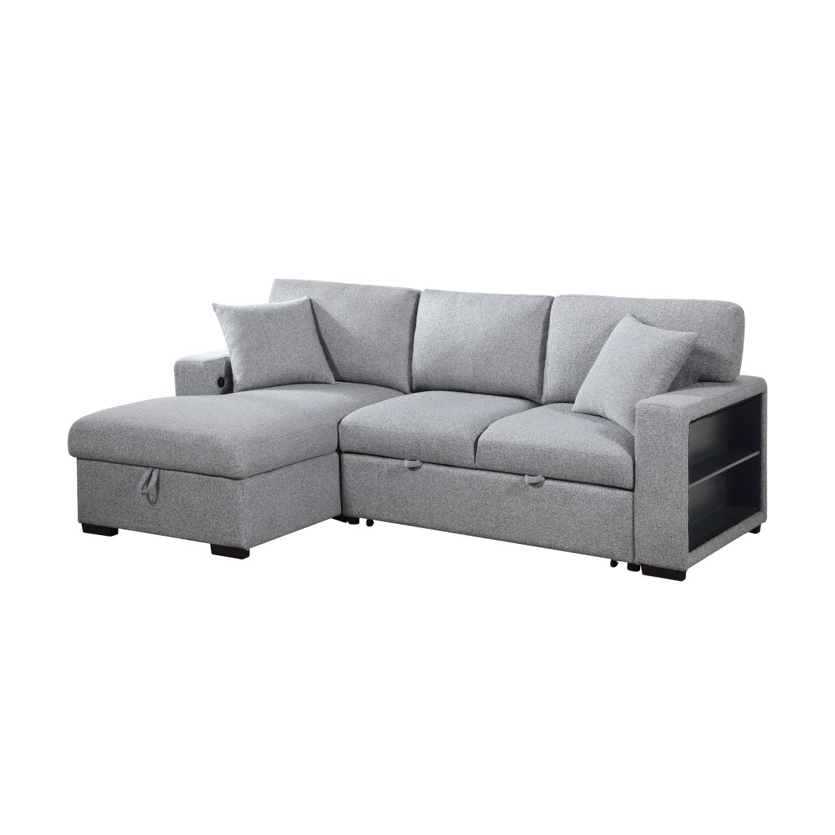 Pompano - Sectional With Chaise, Pull-Out Bed And Hidden Storage, Charging Ports
