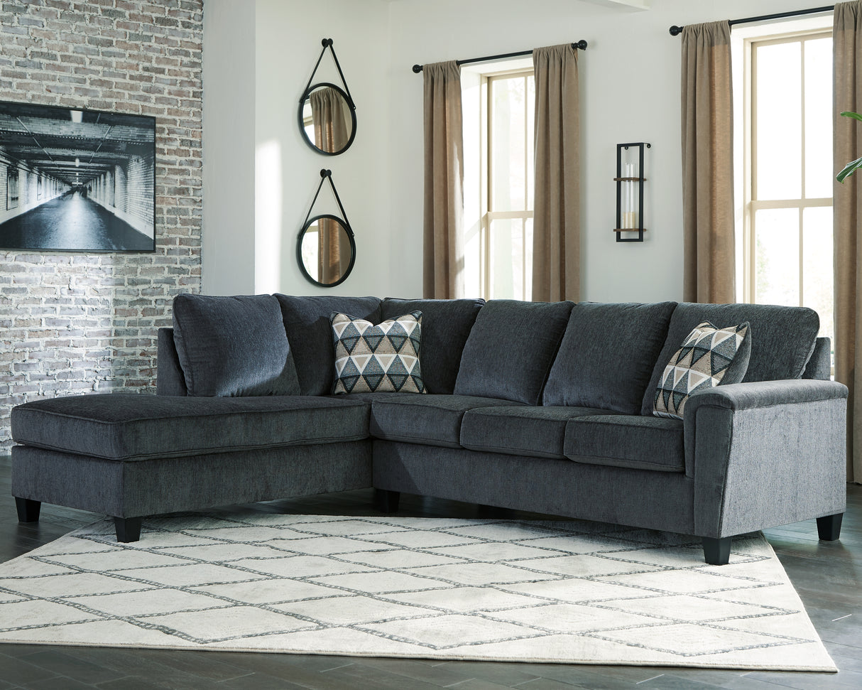 Furniture City - MS - Ashley Furniture - Abinger Sectional - RAF 2-Piece Sectional with Chaise / Smoke - 83905S1