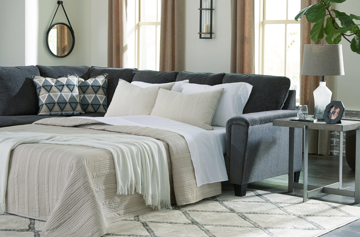 Furniture City - MS - Ashley Furniture - Abinger Sectional - RAF 2-Piece Sleeper Sectional with Chaise / Smoke - 83905S3