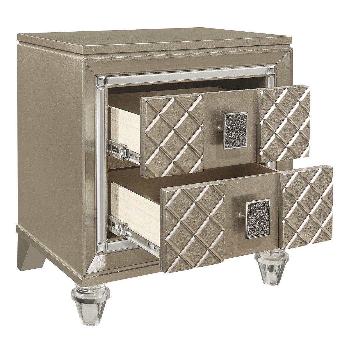 Loudon - Nightstand - Gold / Silver / Champagne