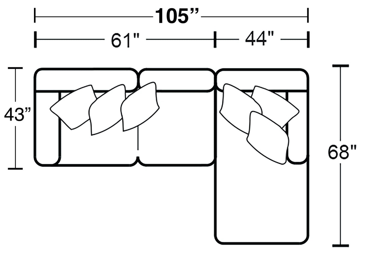 Glacier - Sectional With Included Accent Pillows