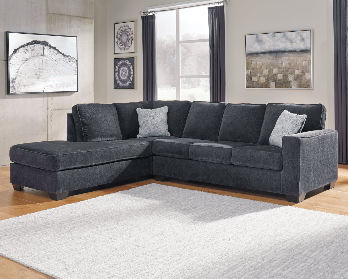Furniture City - MS - Ashley Furniture - Altari Sectional - RAF 2-Piece Sectional with Chaise / Slate - 87213S1