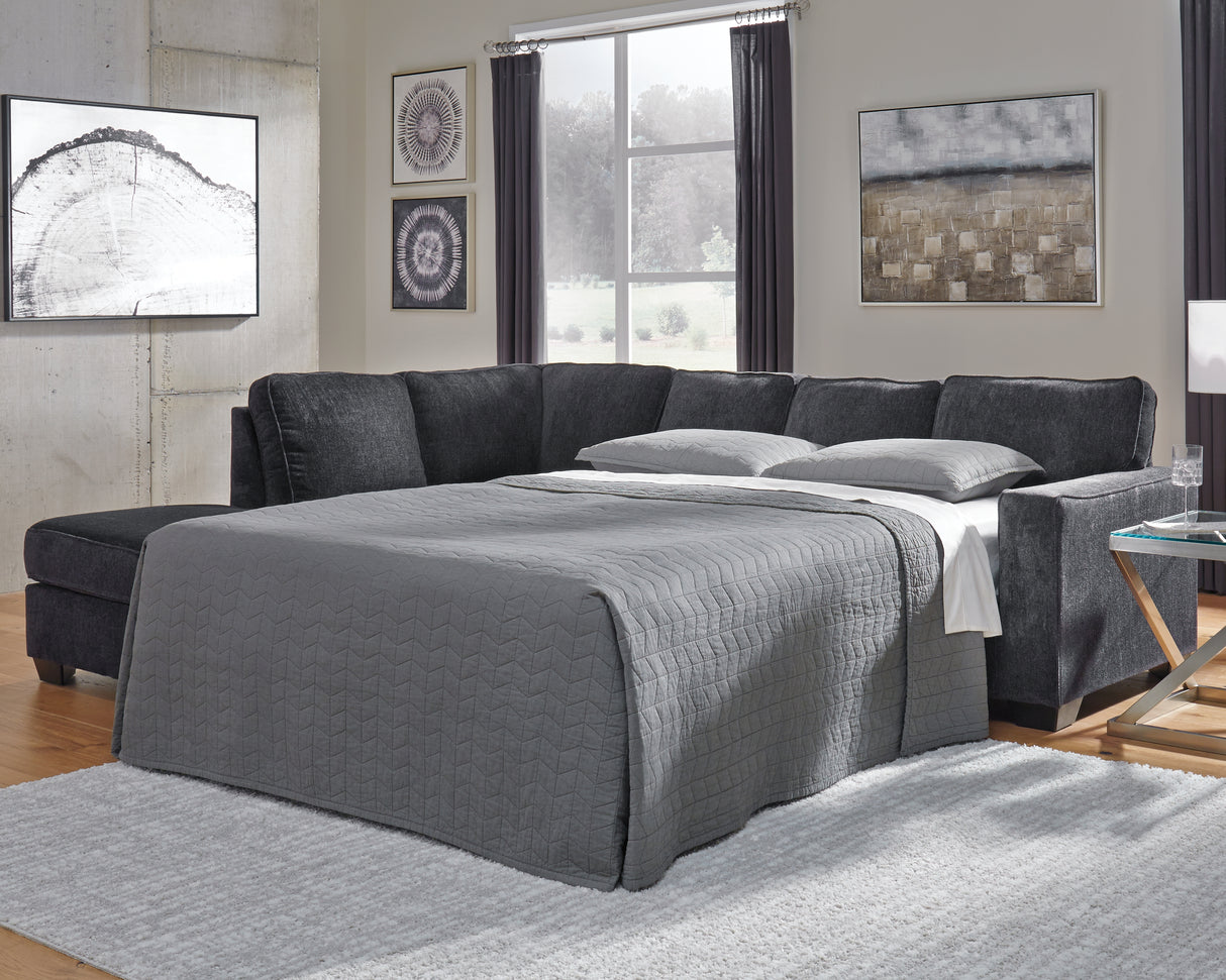 Furniture City - MS - Ashley Furniture - Altari Sectional - RAF 2-Piece Sleeper Sectional with Chaise / Slate - 87213S4