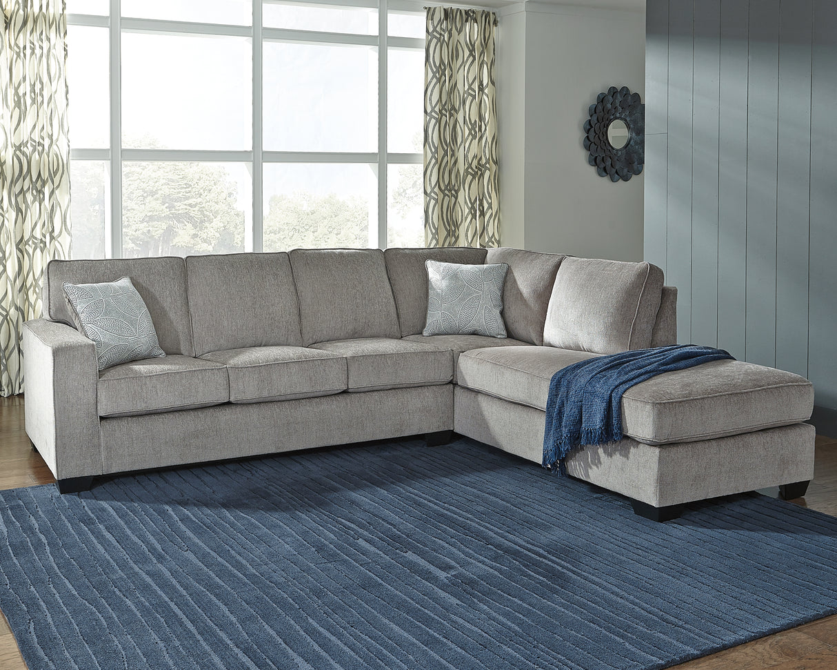 Furniture City - MS - Ashley Furniture - Altari Sectional - RAF 2-Piece Sleeper Sectional with Chaise / Alloy - 87214S4