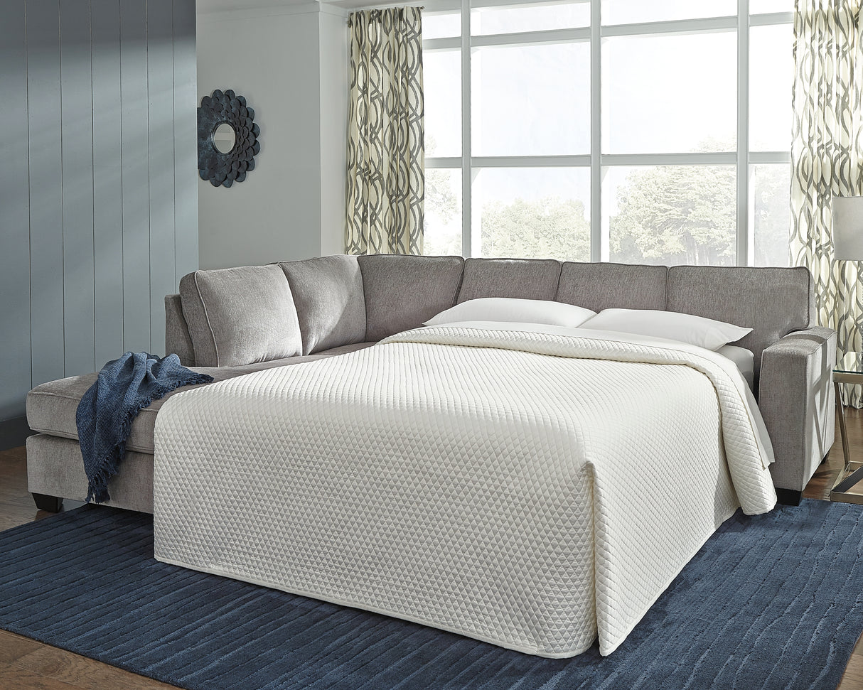 Furniture City - MS - Ashley Furniture - Altari Sectional - RAF 2-Piece Sleeper Sectional with Chaise / Alloy - 87214S4