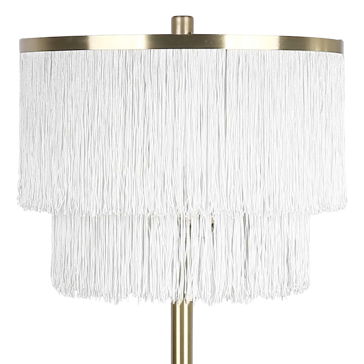 "Tassel Elegance II" Metal Table Lamp (Set of 2) - Soft Gold / White