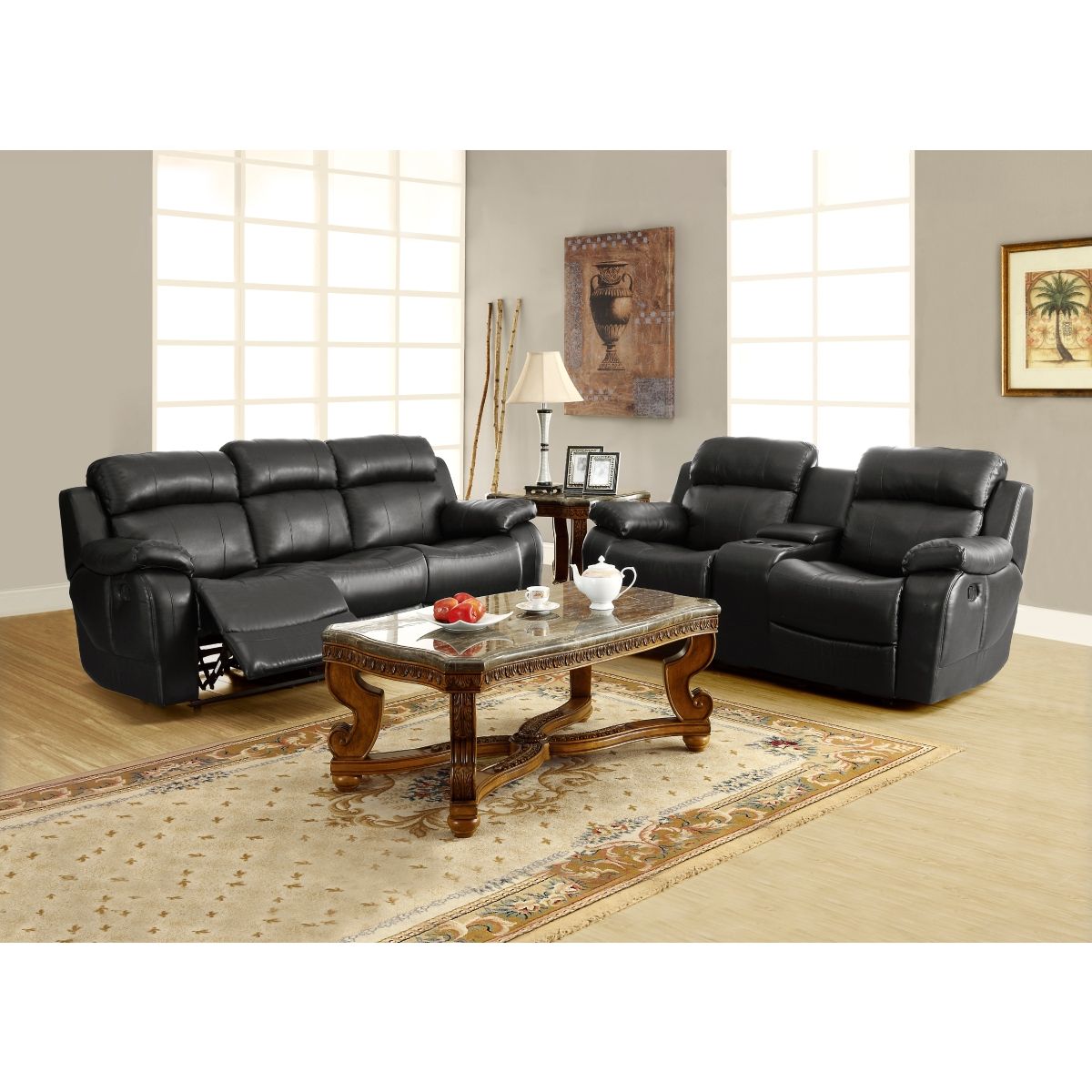 Marille - Double Reclining Sofa With Center Drop-Down Cup Holders