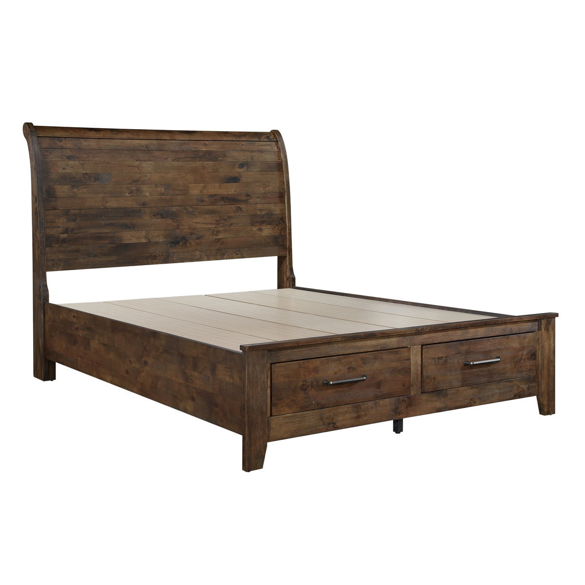 Jerrick - Sleigh Platform Bed With Storage Footboard