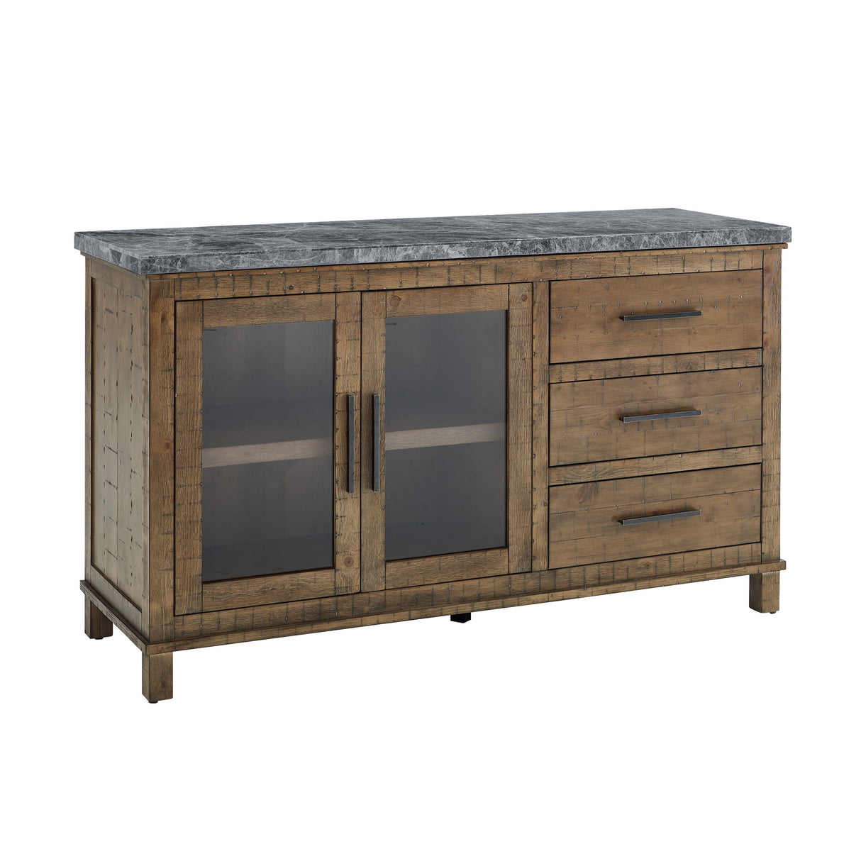 Grayson - Marble Top Server - Gray / Light Brown