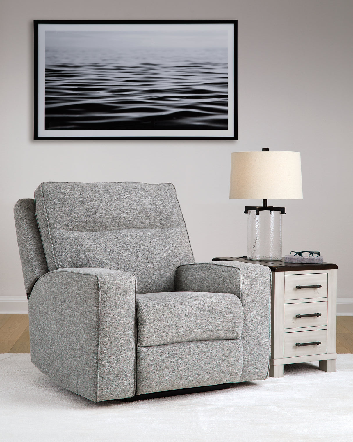 Furniture City - MS - Ashley Furniture - Biscoe Living Room - PWR Recliner/ADJ Headrest / Pewter - 9050313
