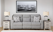 Furniture City - MS - Ashley Furniture - Biscoe Living Room - PWR REC Sofa with ADJ Headrest / Pewter - 9050315