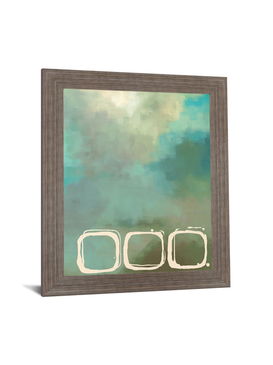 Mist Circles - 28" x 34" Framed Wall Art - Light Blue