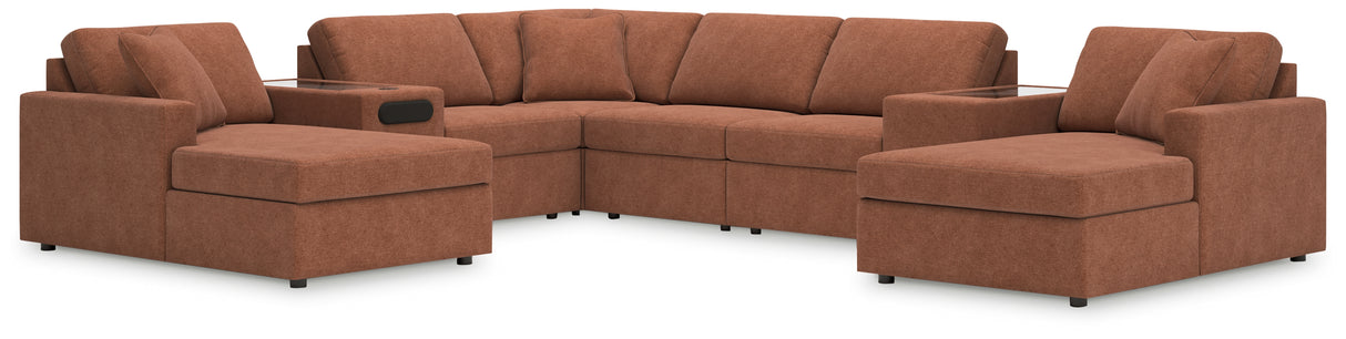Furniture City - MS - Ashley Furniture - Modmax Sectional - RAF 8-Piece Sectional with Chaise / Spice - 92102S31