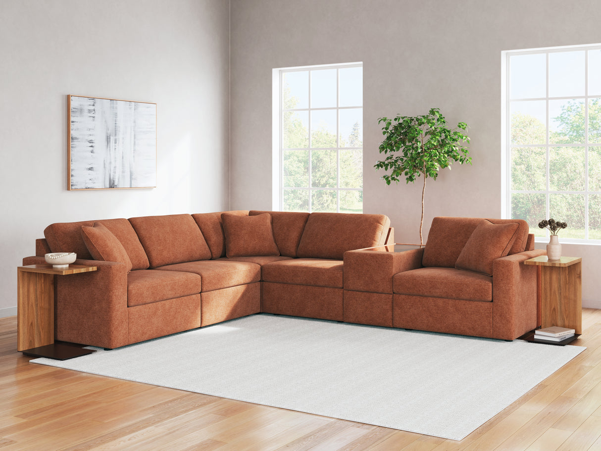 Furniture City - MS - Ashley Furniture - Modmax Sectional - RAF 6-Piece Sectional / Spice - 92102S7