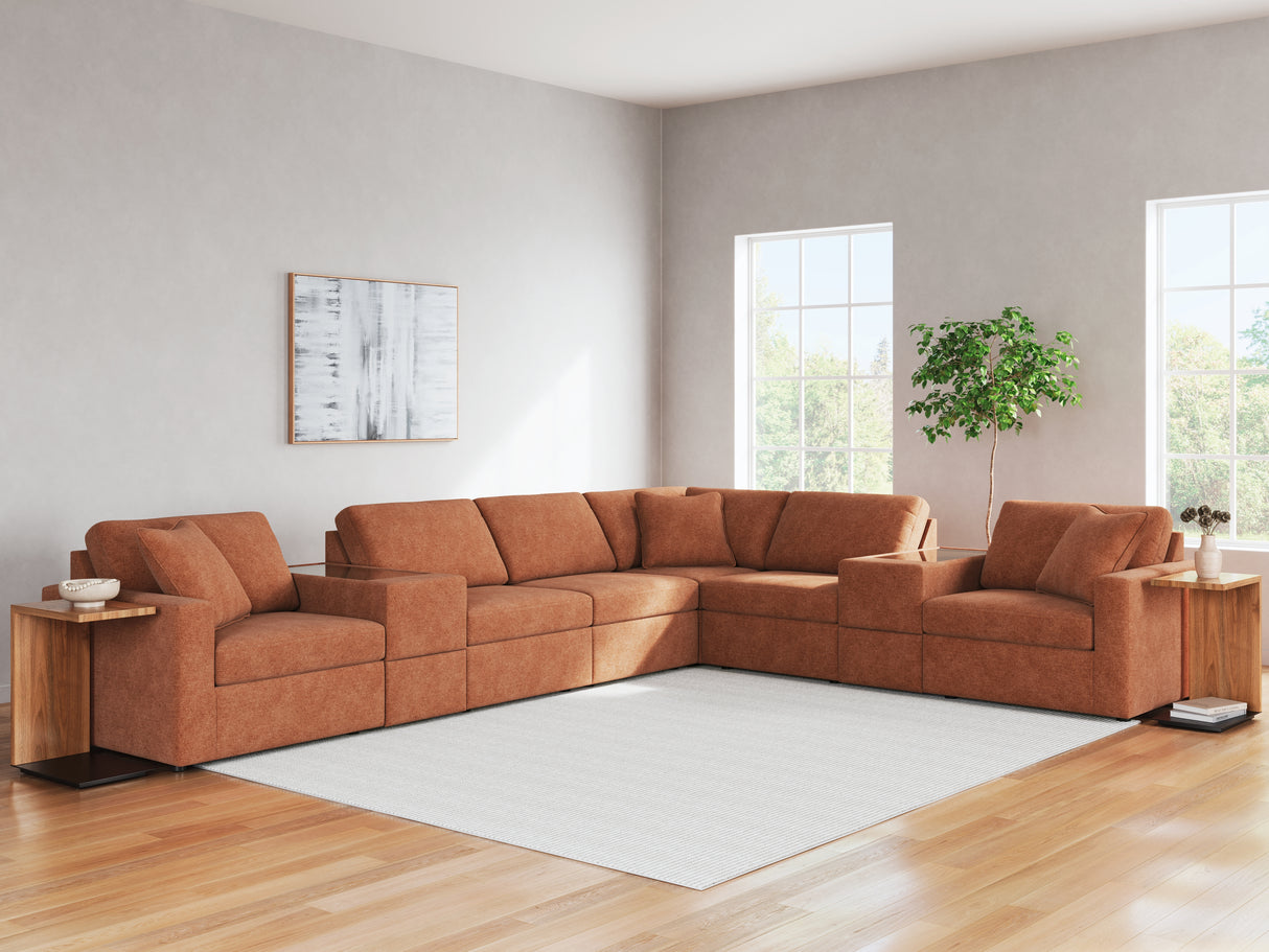 Furniture City - MS - Ashley Furniture - Modmax Sectional - RAF 8-Piece Sectional / Spice - 92102S11