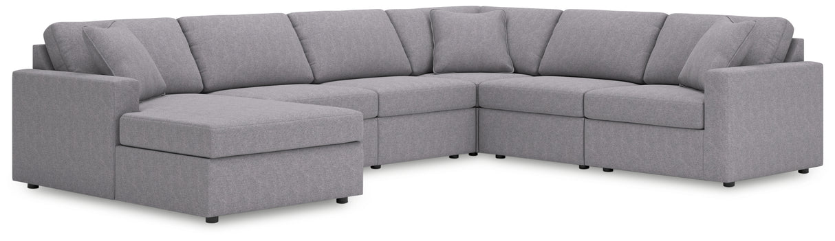Furniture City - MS - Ashley Furniture - Modmax Sectional - RAF 6-Piece Sectional / Granite - 92104S45