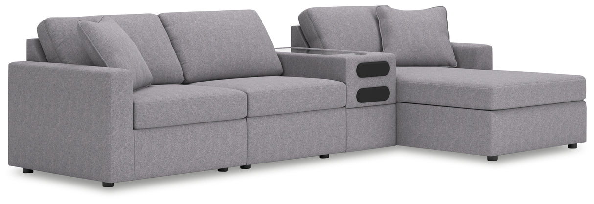 Furniture City - MS - Ashley Furniture - Modmax Sectional - RAF 4-Piece Sectional with Chaise / Granite - 92104S37