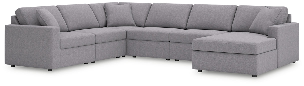 Furniture City - MS - Ashley Furniture - Modmax Sectional - RAF 6-Piece Sectional with Chaise / Granite - 92104S46