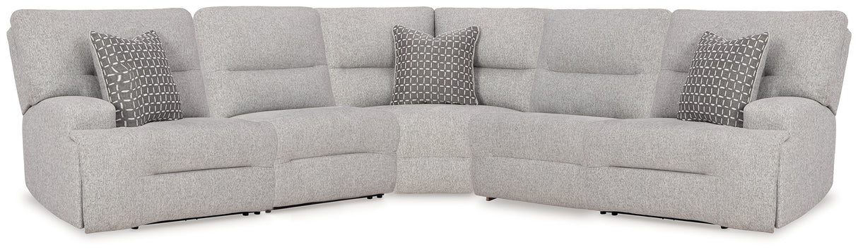 Furniture City - MS - Ashley Furniture - Acklen Place Sectional - 5-Piece Power Reclining Sectional / Pewter - 93605S3