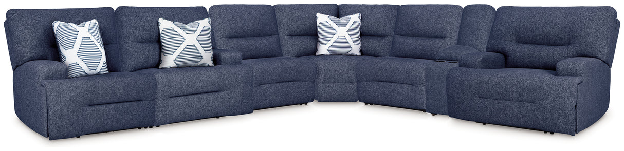 Furniture City - MS - Ashley Furniture - Acklen Place Sectional - 7-Piece Power Reclining Sectional / Navy - 93607S8