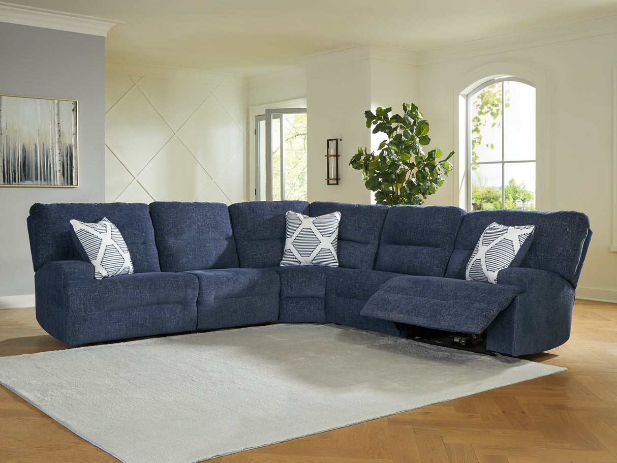 Furniture City - MS - Ashley Furniture - Acklen Place Sectional - 5-Piece Power Reclining Sectional / Navy - 93607S3