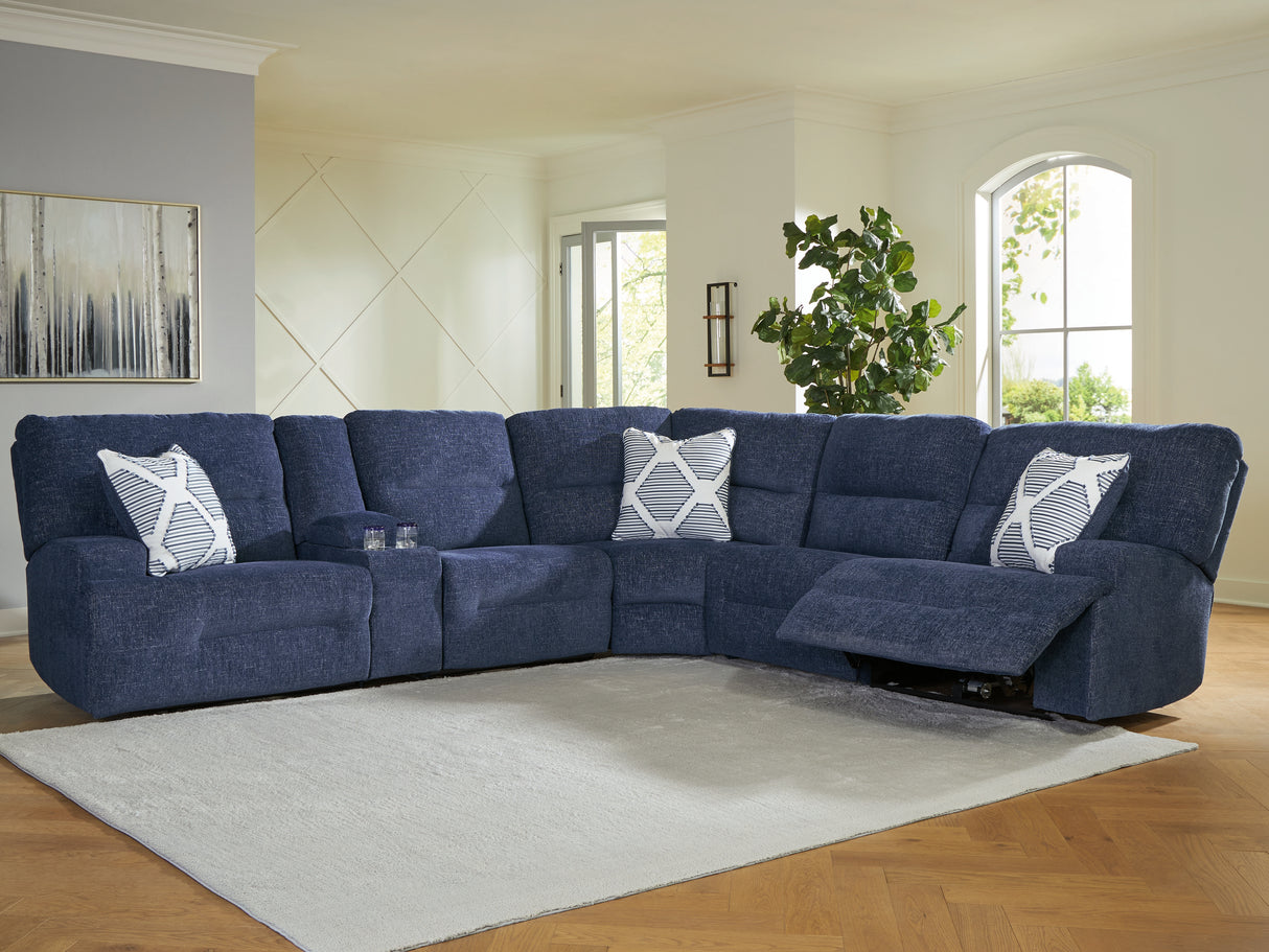 Furniture City - MS - Ashley Furniture - Acklen Place Sectional - 6-Piece Power Reclining Sectional / Navy - 93607S15