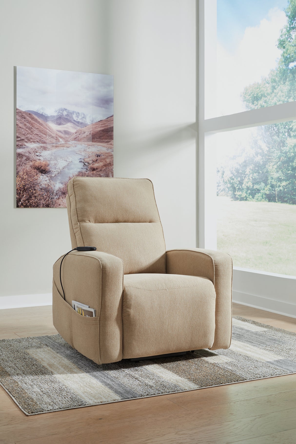 Furniture City - MS - Ashley Furniture - Starganza Living Room - Power Lift Recliner / Taupe - 9370312