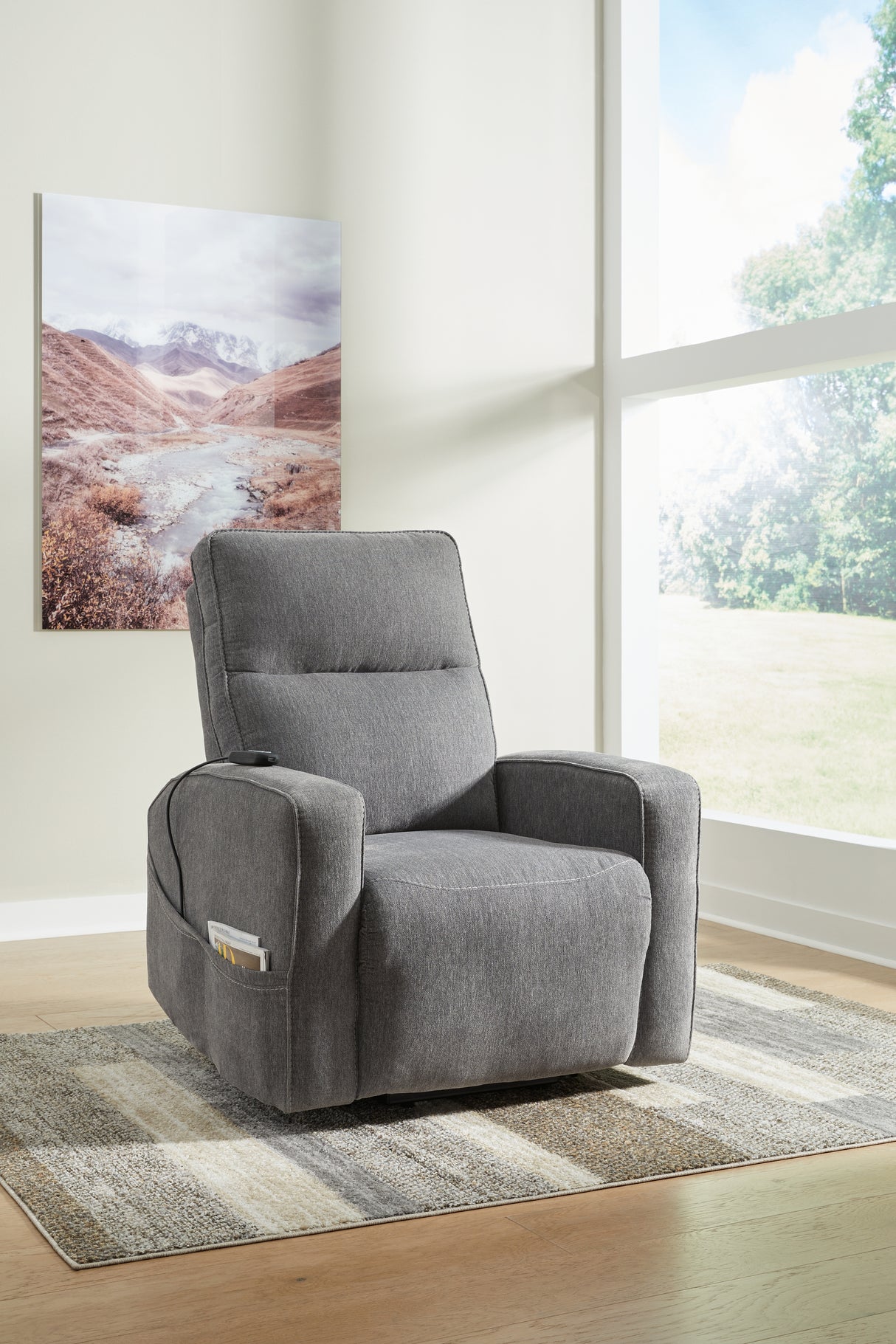 Furniture City - MS - Ashley Furniture - Starganza Living Room - Power Lift Recliner / Gray - 9370412