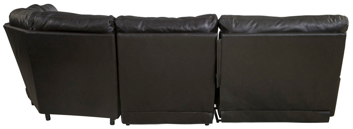 Como - 5 Piece Italian Leather Match Reclining Sectional