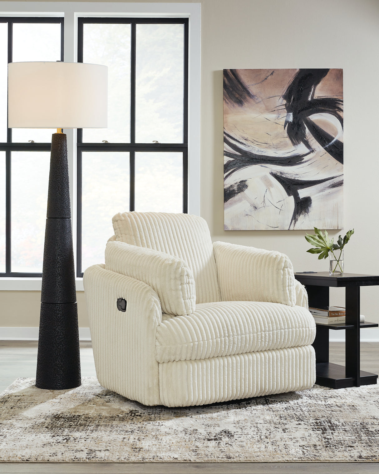 Furniture City - MS - Ashley Furniture - Tie-Breaker Living Room - Swivel Glider Recliner / Ivory - 9490261