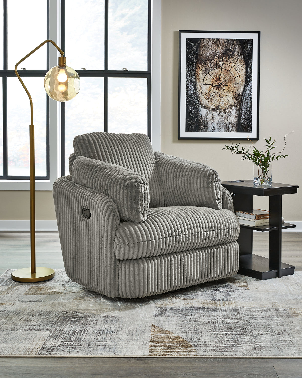 Furniture City - MS - Ashley Furniture - Tie-Breaker Living Room - Swivel Glider Recliner / Ivory - 9490261