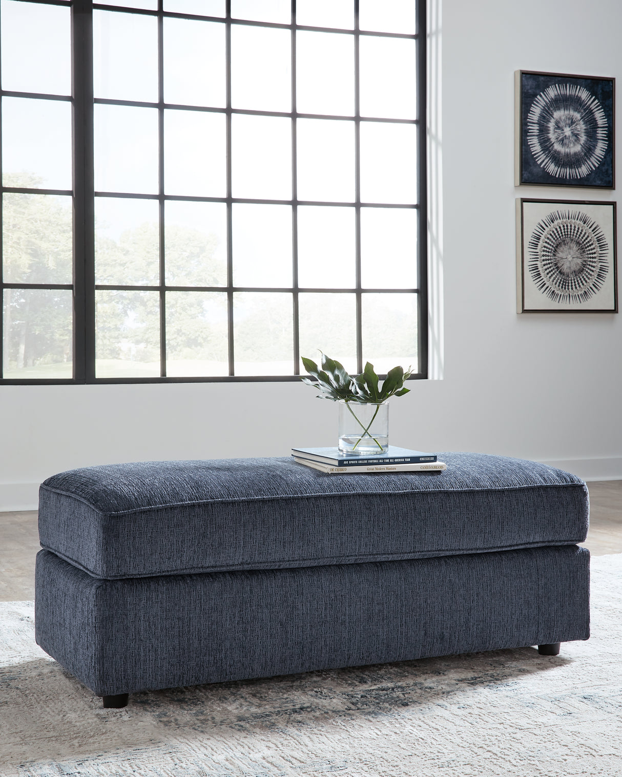 Furniture City - MS - Ashley Furniture - Albar Place Living Room - Oversized Accent Ottoman / Cobalt - 9530208