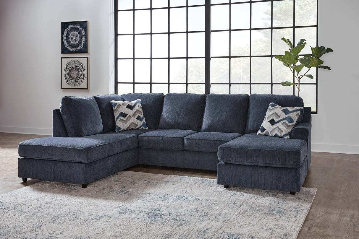 Furniture City - MS - Ashley Furniture - Albar Place Sectional - RAF 2-Piece Sectional / Cobalt - 95302S2