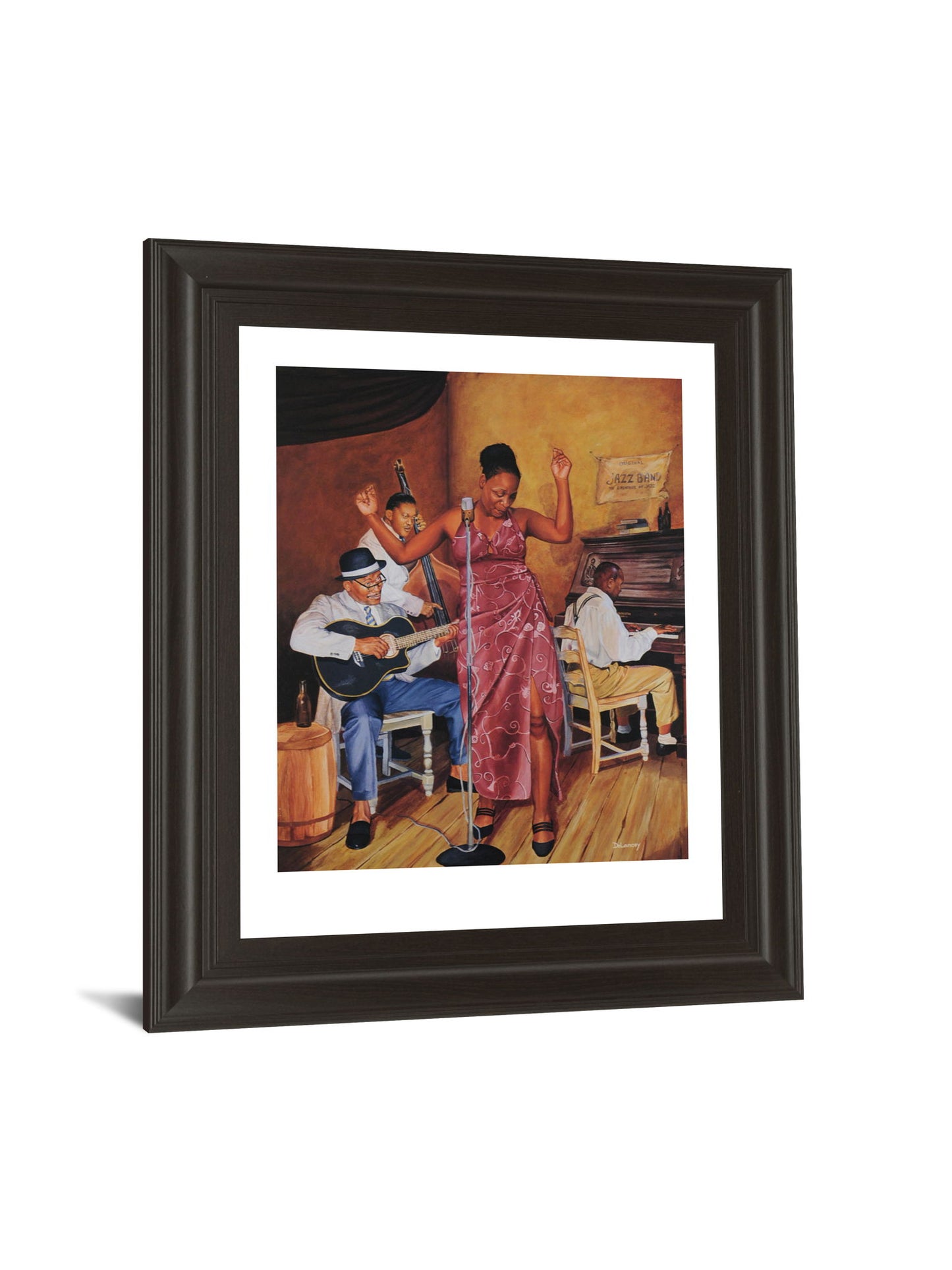 Jazz Vocals - Framed Print Wall Art - Light Brown