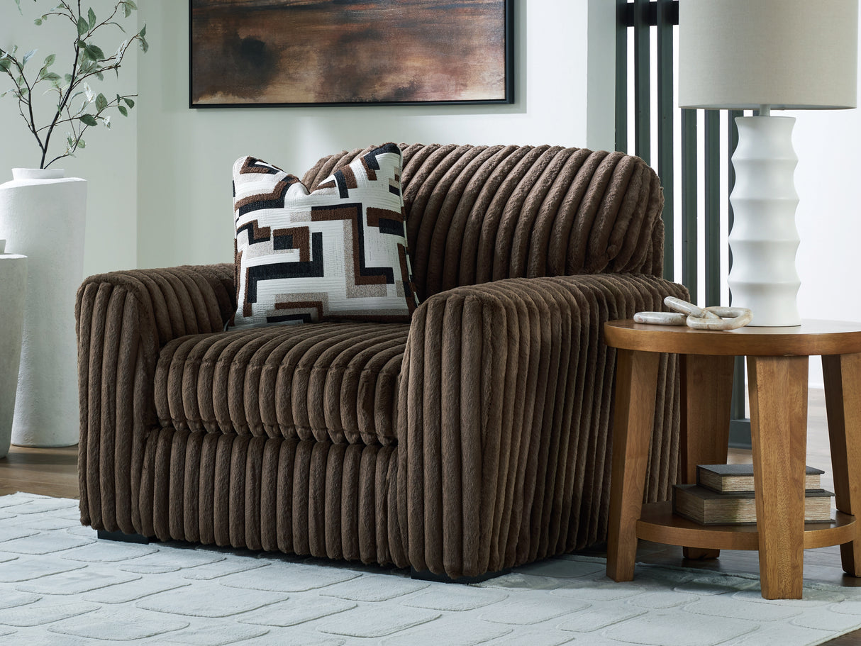 Furniture City - MS - Ashley Furniture - Midnight-Madness Living Room - Chair and a Half / Chocolate - 9810423