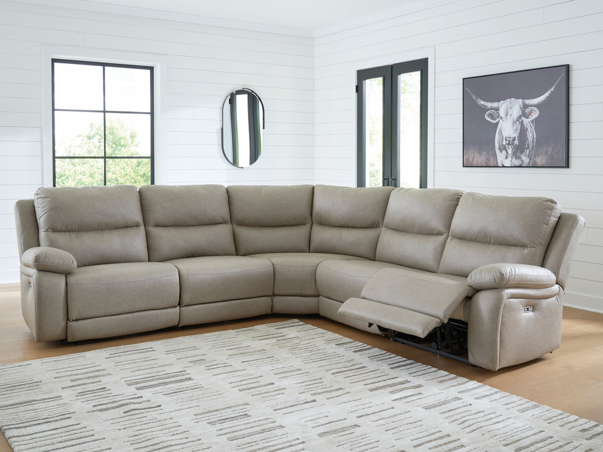Furniture City - MS - Ashley Furniture - Narwhal Place Sectional - 5-Piece Power Reclining Sectional / Pebble - PC99201S8