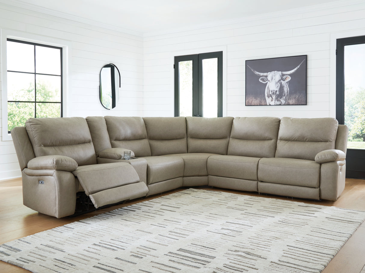 Furniture City - MS - Ashley Furniture - Narwhal Place Sectional - 5-Piece Power Reclining Sectional / Pebble - PC99201S8