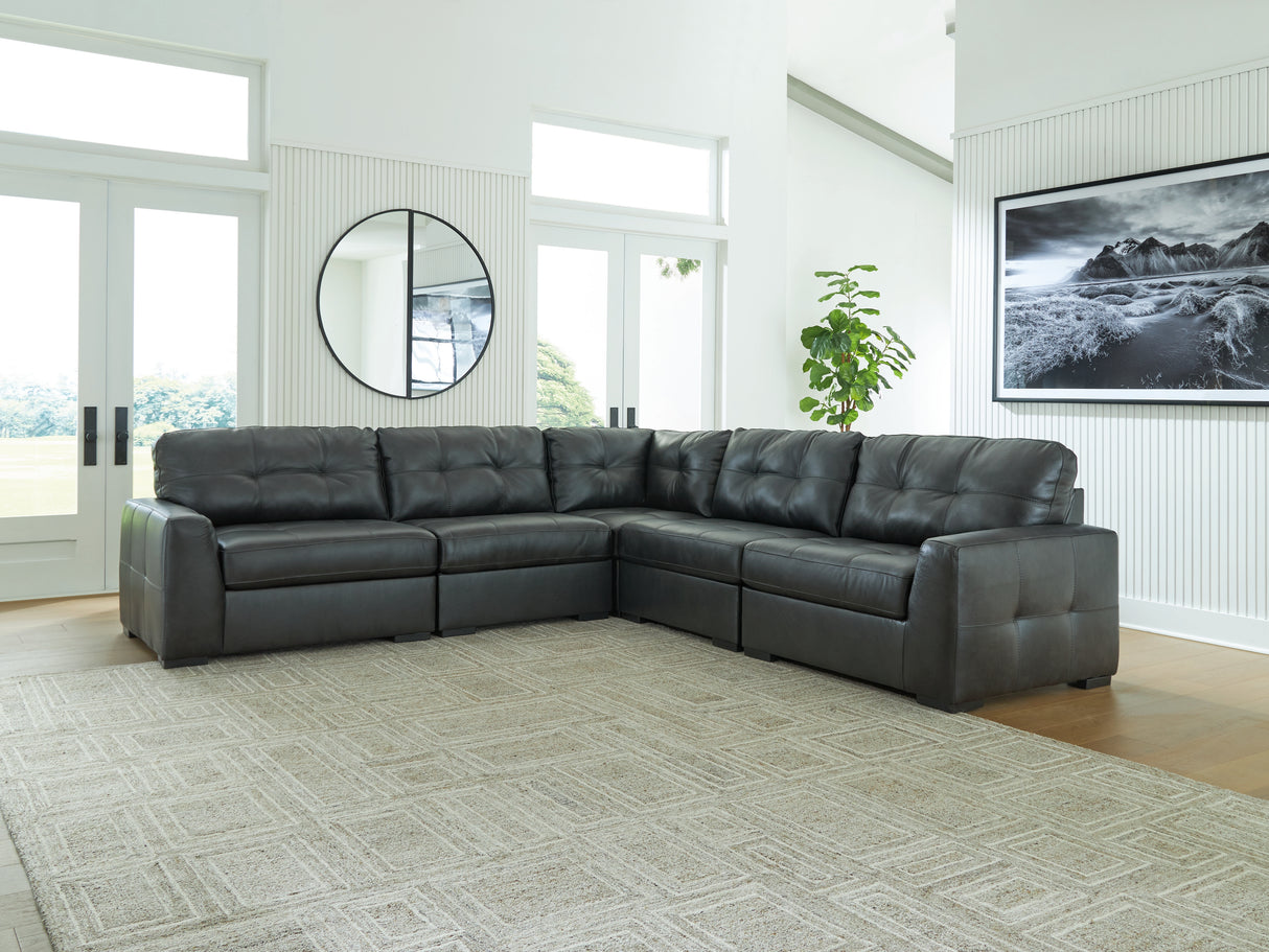 Furniture City - MS - Ashley Furniture - Brindley Pier Sectional - RAF 5-Piece Sectional / Fog - 99503S3