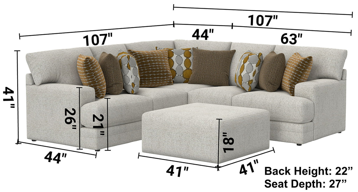 Tori - Sectional With Comfort Coil Seating, Cocktail Ottoman And Accent Pillows Included