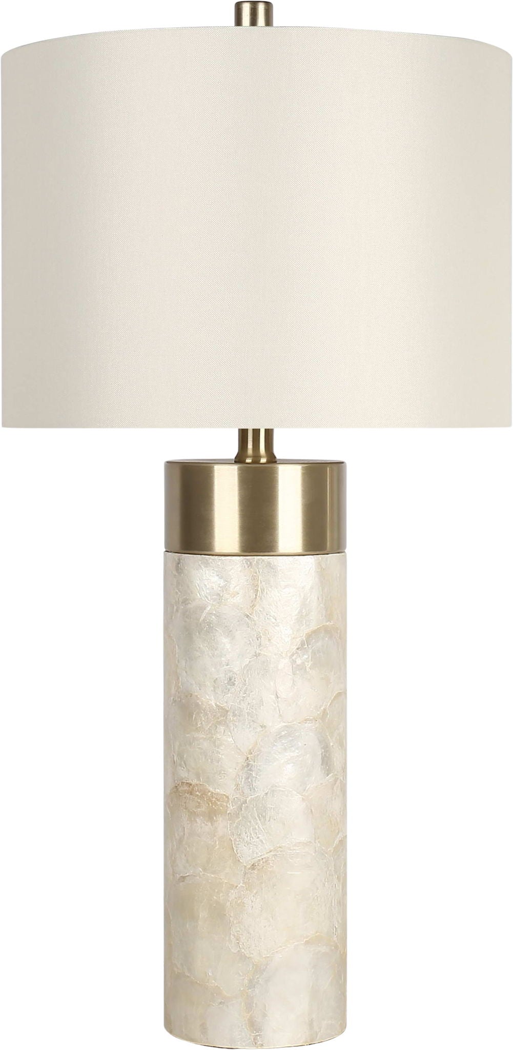 "Luminous Shell" Shell And Metal Table Lamp (Set of 2) - Natural Shell / Soft Gold / Beige