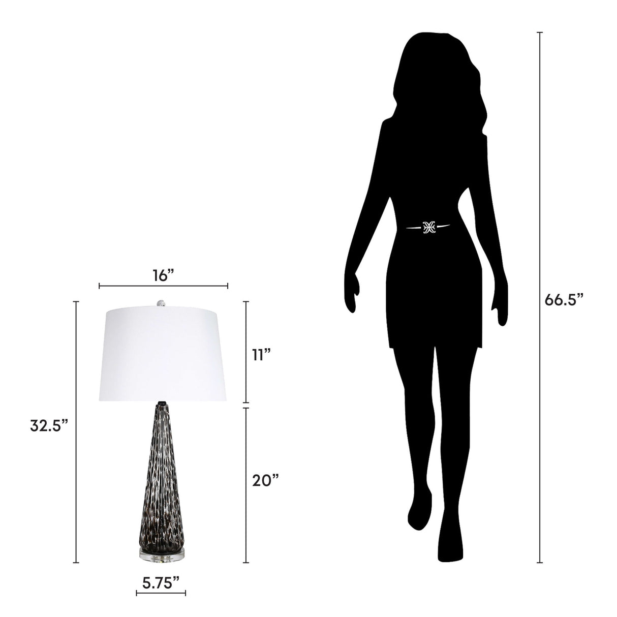 "Eclipse Radiance" Art Glass Table Lamp (Set of 2) - Black Art Glass