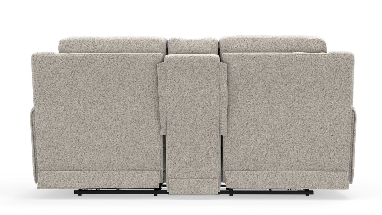 Micah - Power Headrest Power Deep Seat Reclining Console Loveseat - Oatmeal